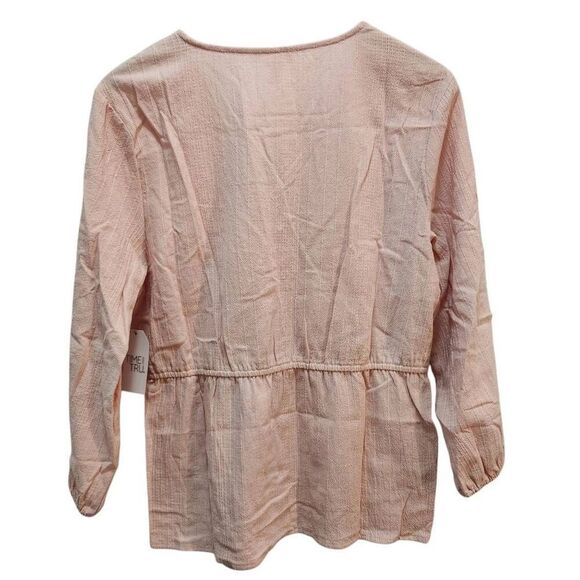 Time and True wrap top with balloon sleeves in  pink Size Large 12-14 - Picture 4 of 9